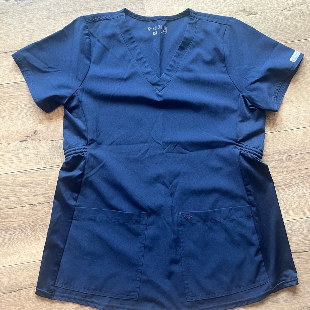 Navy Blue V-Neck maternity Scrub Top